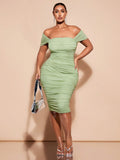 SHEIN BAE plus Size St Patrick Green Outfit Green Dress Spring Break Cheap Summer Spring Dress Pastel Dress Beach Women Dresses Long Beach Summer Dress,Birthday Dresses for Women